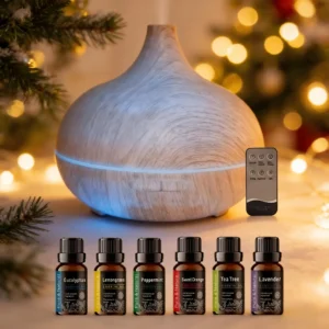 Aromatherapy Diffuser White Wood Grain Finish