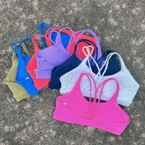Athletic Sport Bra with Back Cross Straps